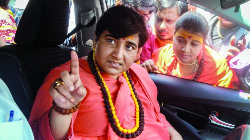 After Karkare curse, Pragya blames evil power for deaths of Swaraj, Jaitley