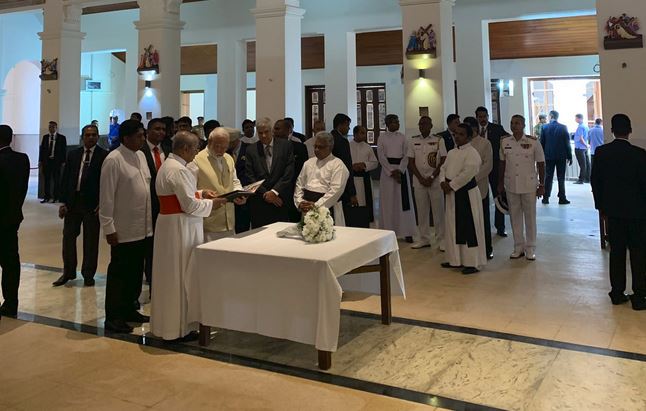 PM Modi visits church, pays tribute to Easter terror strikes victims