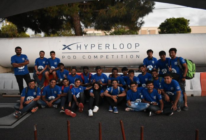 Avishkar Hyperloop Team during the finals of SpaceX Hyperloop Pod Competition 2019, at SpaceX Headquarters, California Avishkar Hyperloop - The Federal
