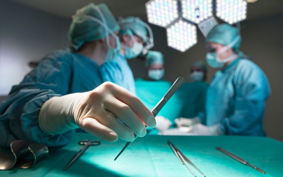 Female reproductive organs removed from mans body