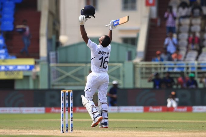 Mayank Agarwal, VVS laxman, Virendra Sehwag, Harbhajan Singh, first test, South Africa, India, South Africa tour of India, maiden double century, maiden twin half-centuries