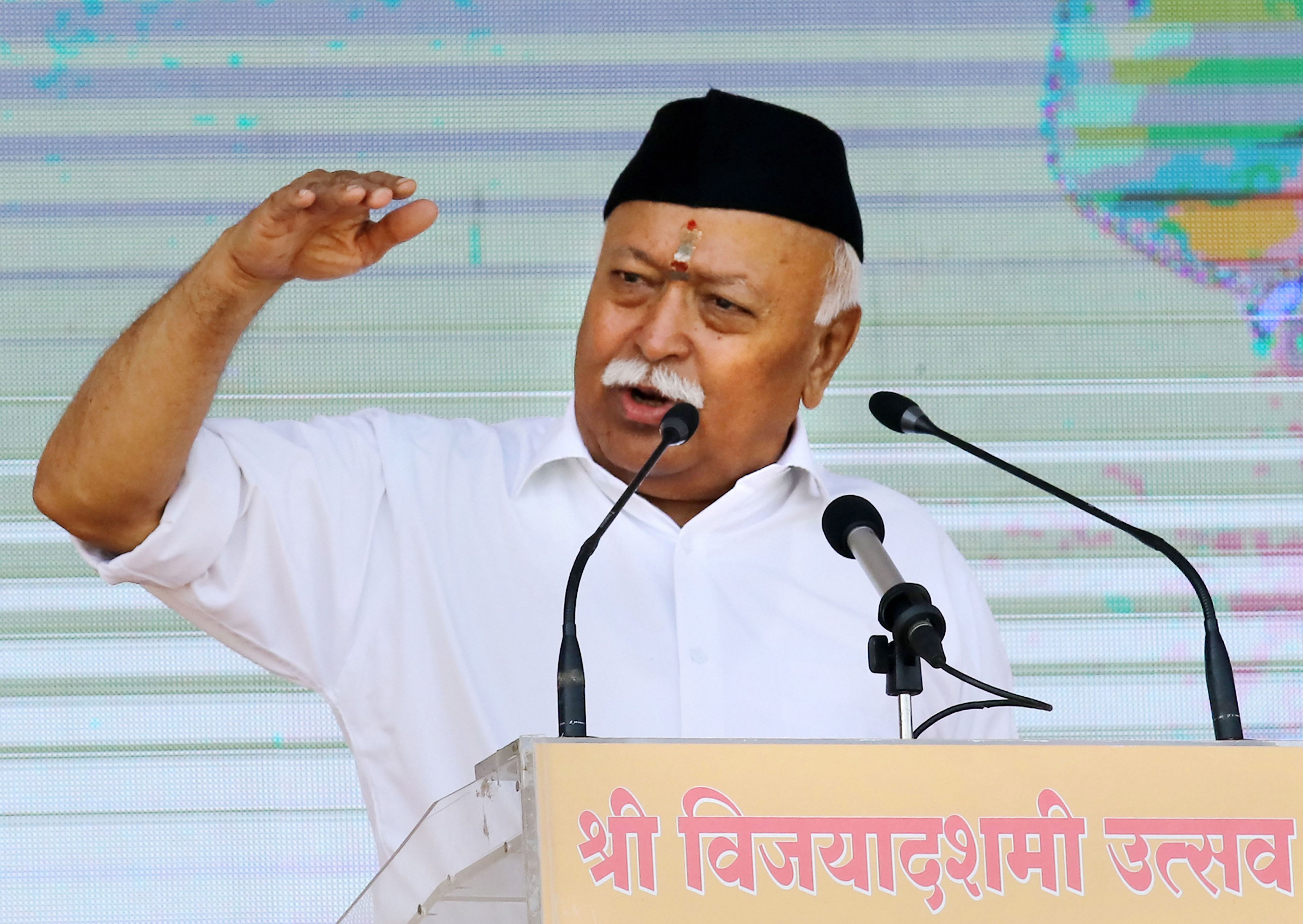 Temples, Taliban, Bitcoin, OTT: Key takeaways from RSS chief’s Vijayadashami speech