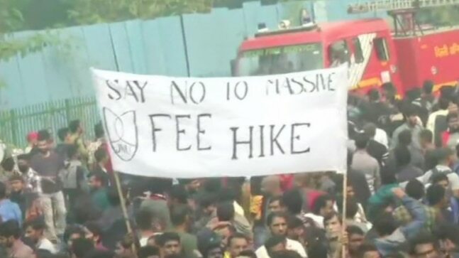 JNU, protest, fee hike, university