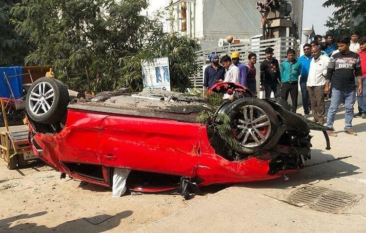 Speeding car falls off Hyderabad flyover, woman killed