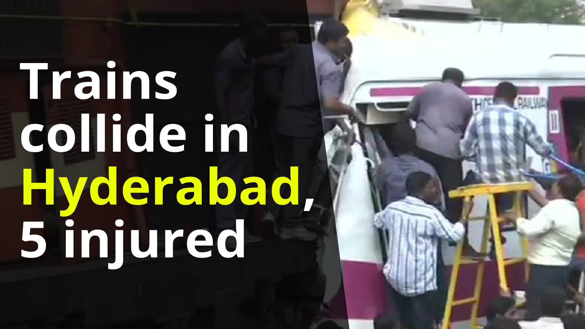 Trains collide in Hyderabad, five injured