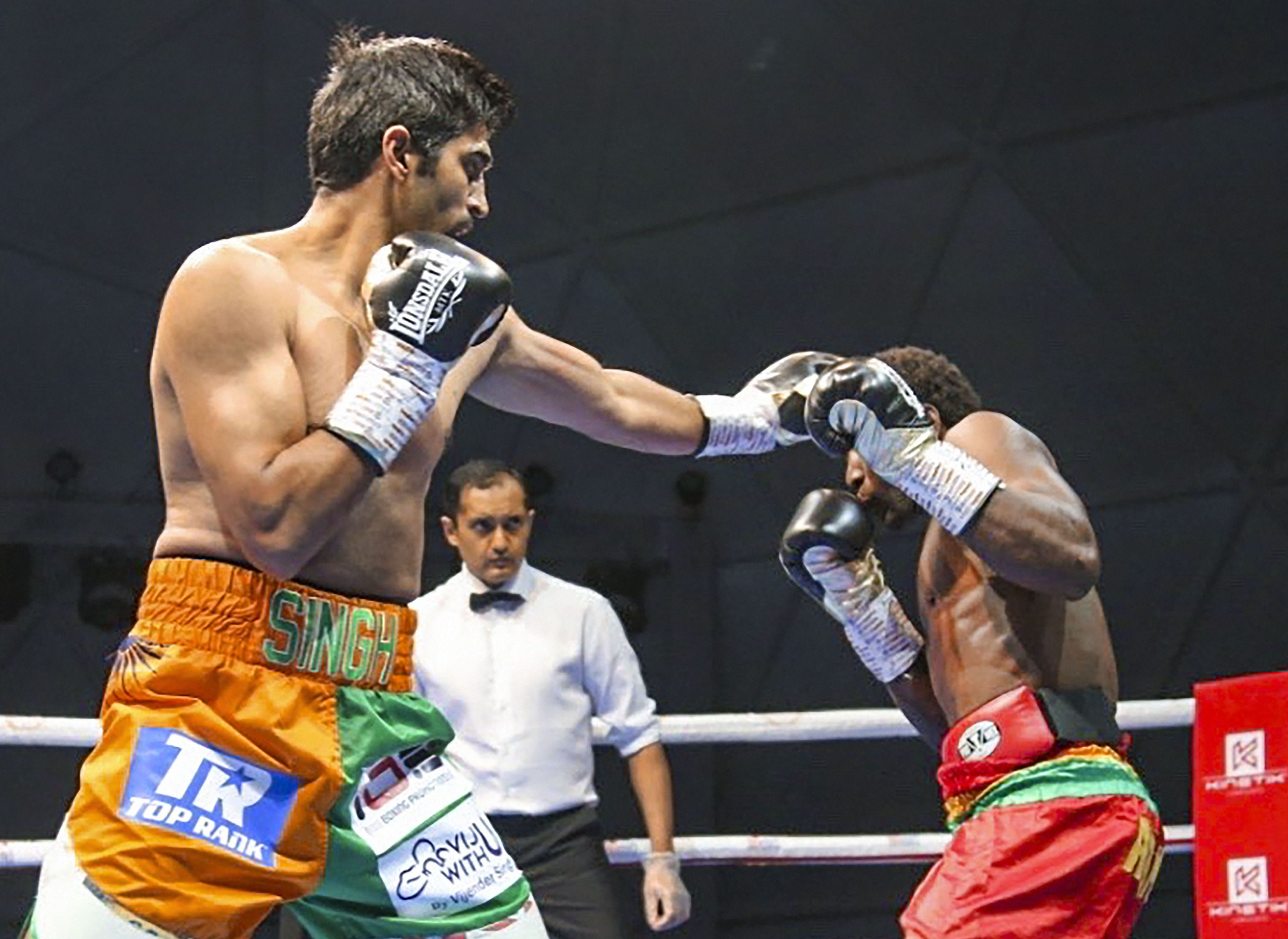 No stopping Vijender, claims 12th successive professional win