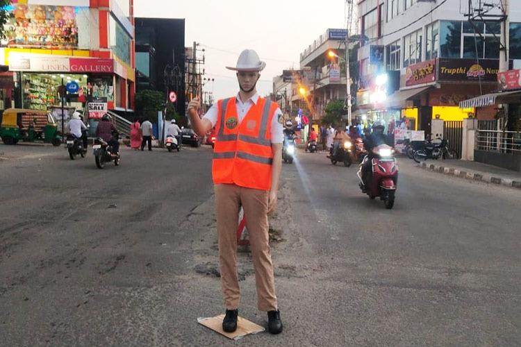 Mannequins as traffic cops in Bengaluru to curb traffic violations