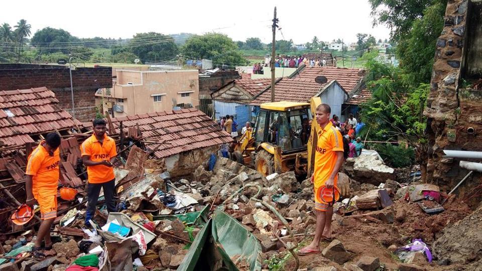 wall collapse, Mettupalayam, owner of house arrested, death by negligence, 17 killed, heavy rains, four houses, bury alive, compensation, State Disaster Relief Fund, Indian Penal Code, Section 304 A