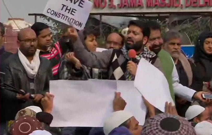 People gather at Jama Masjid to protest against CAA