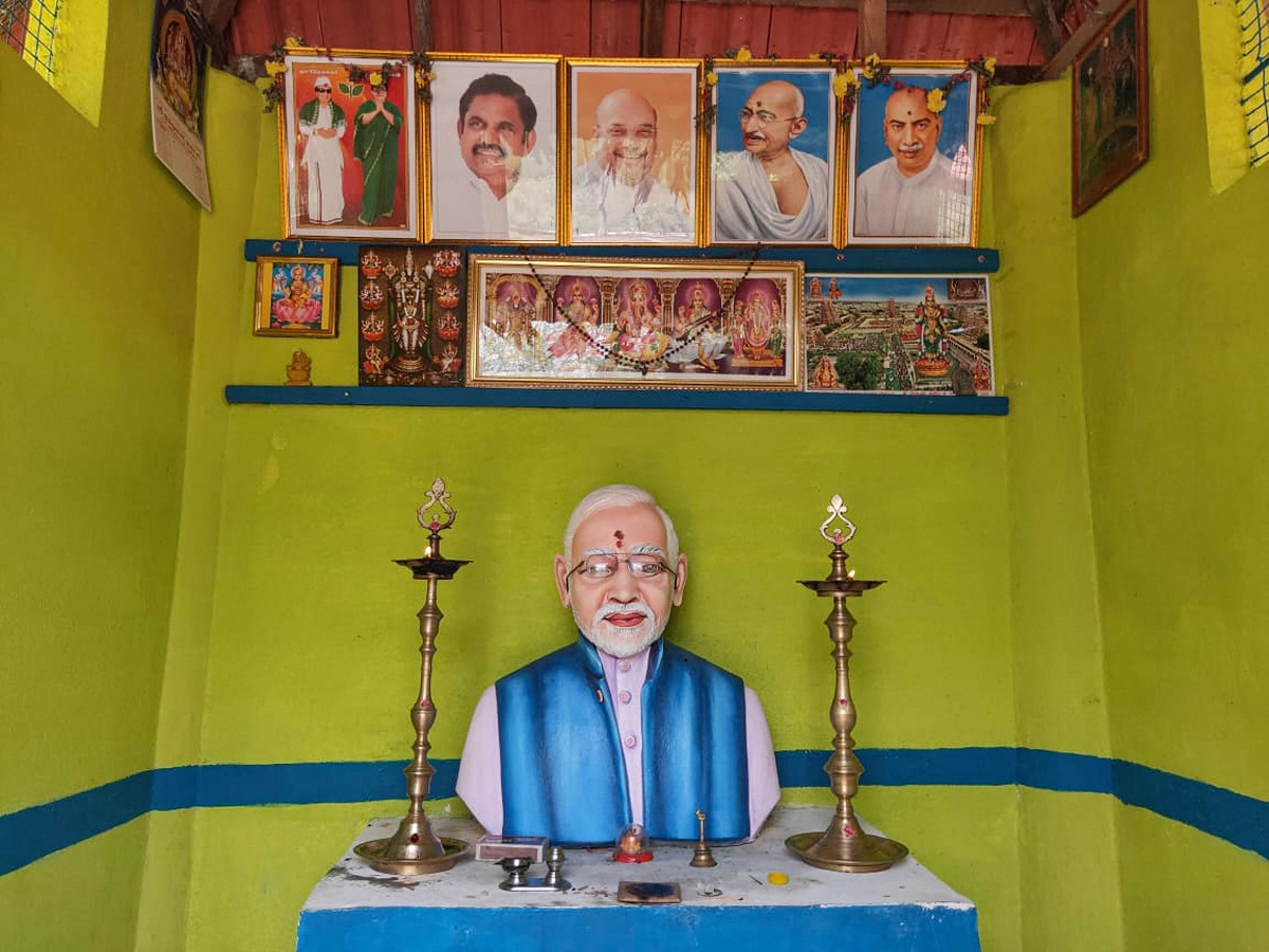 Swayed by welfare schemes, TN farmer builds temple for PM Modi