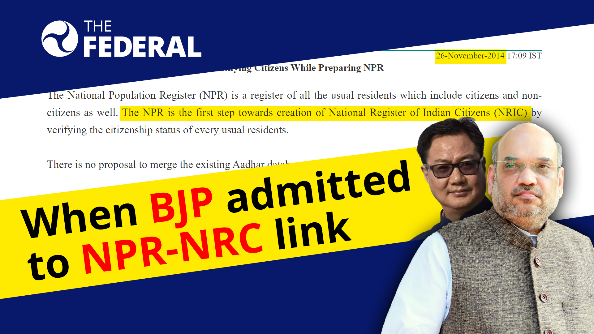 When BJP admitted to NPR-NRC link