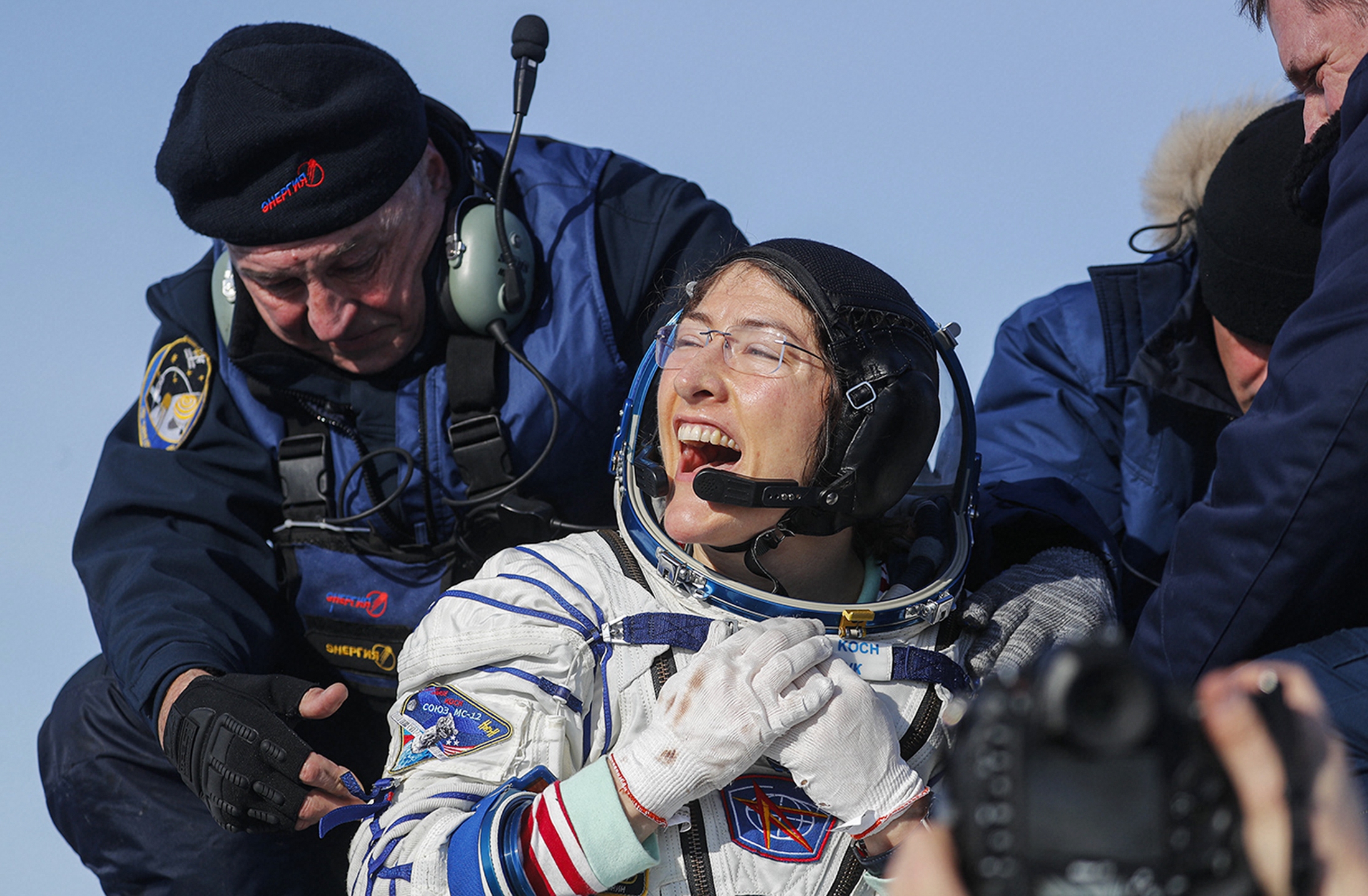 Astronaut Christina Koch returns to Earth, sets new space record
