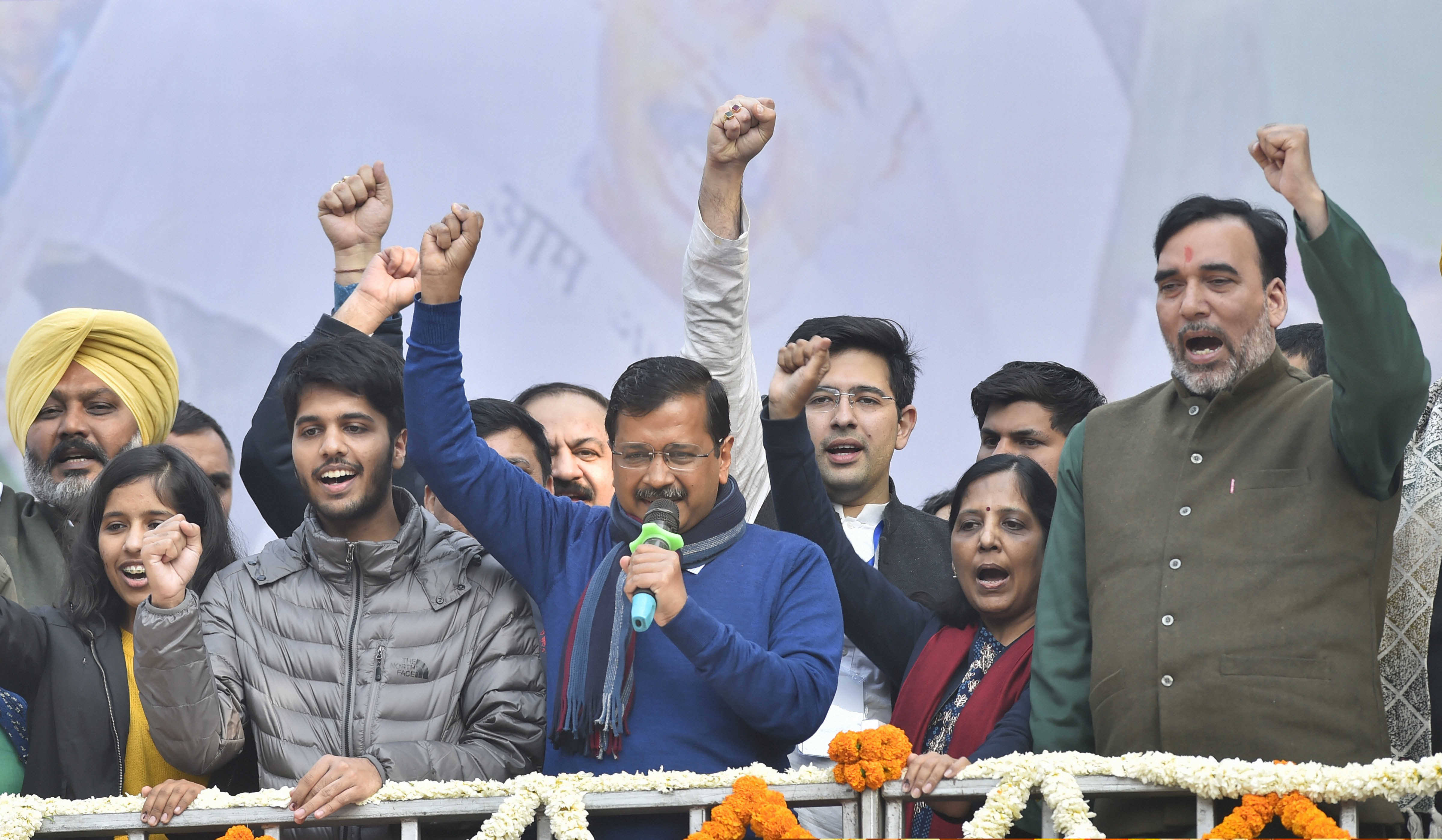 AAP set to rule Delhi with Kejriwal at helm, BJP may improve count