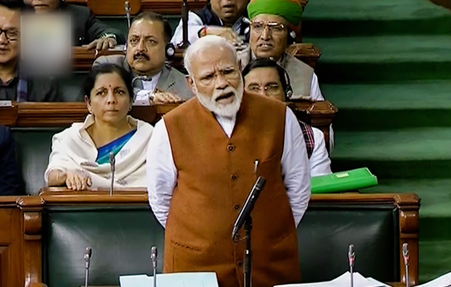 Narendra Modi Gautam Adani Parliament Budget Session Lok Sabha