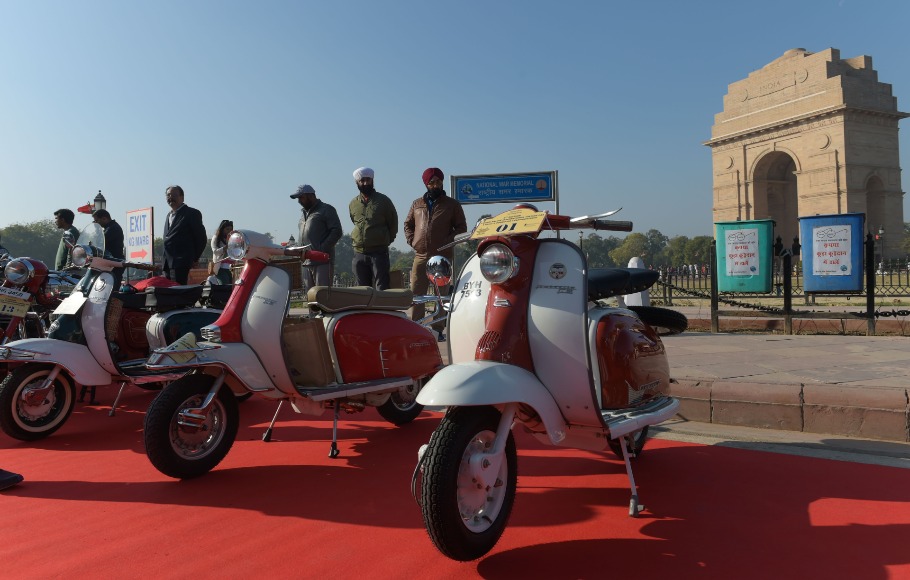 Vintage Lambretta scooters