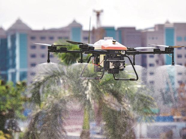 When drones took over sanitation workers to spray disinfectant