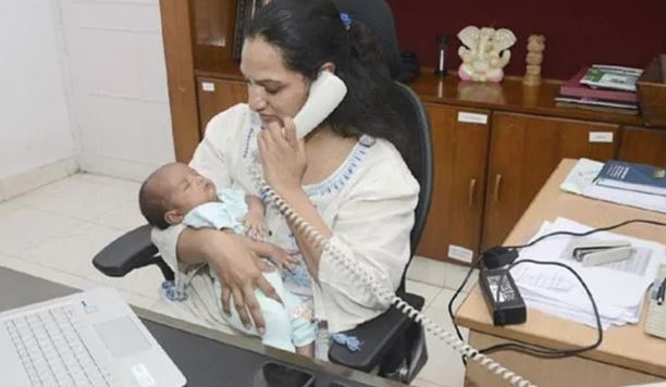 Andhra IAS officer joins duty with one-month-old baby in arms  
