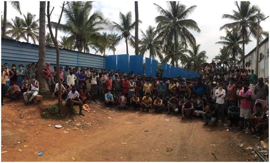 Bengaluru: Migrant workers under confinement at construction site