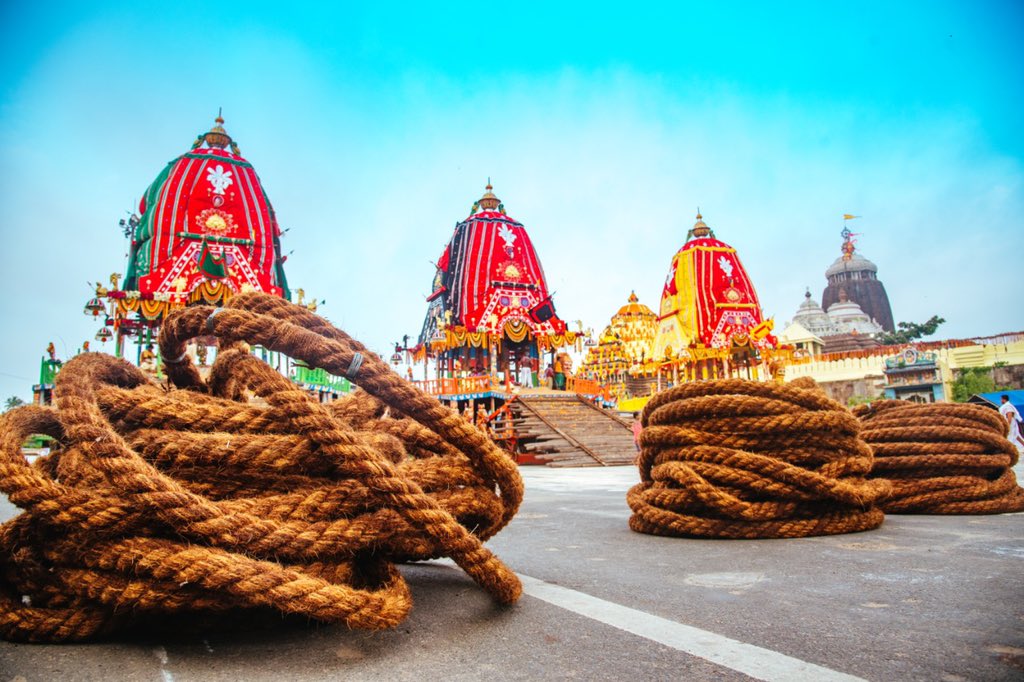 Rath Yatra rituals begin in Puri, servitors in masks cradle deities to chariots