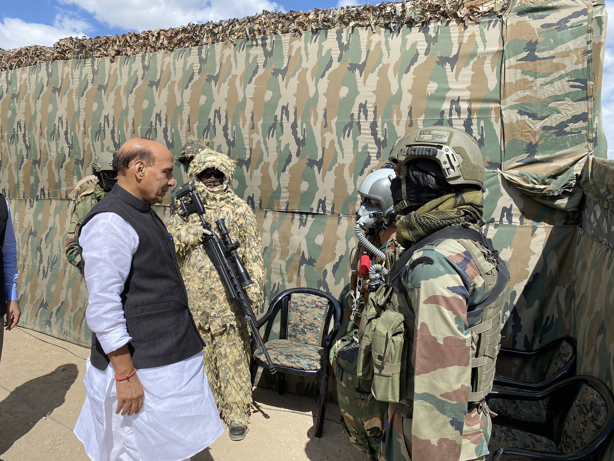 Defence Minister Rajnath Singh arrives in Leh to carry out security review