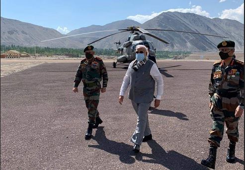 PM Modi addresses soldiers during surprise visit to Leh