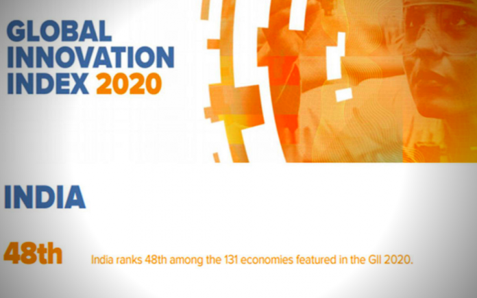 Global Innovation Index, India, rank, Asia, economy, countries