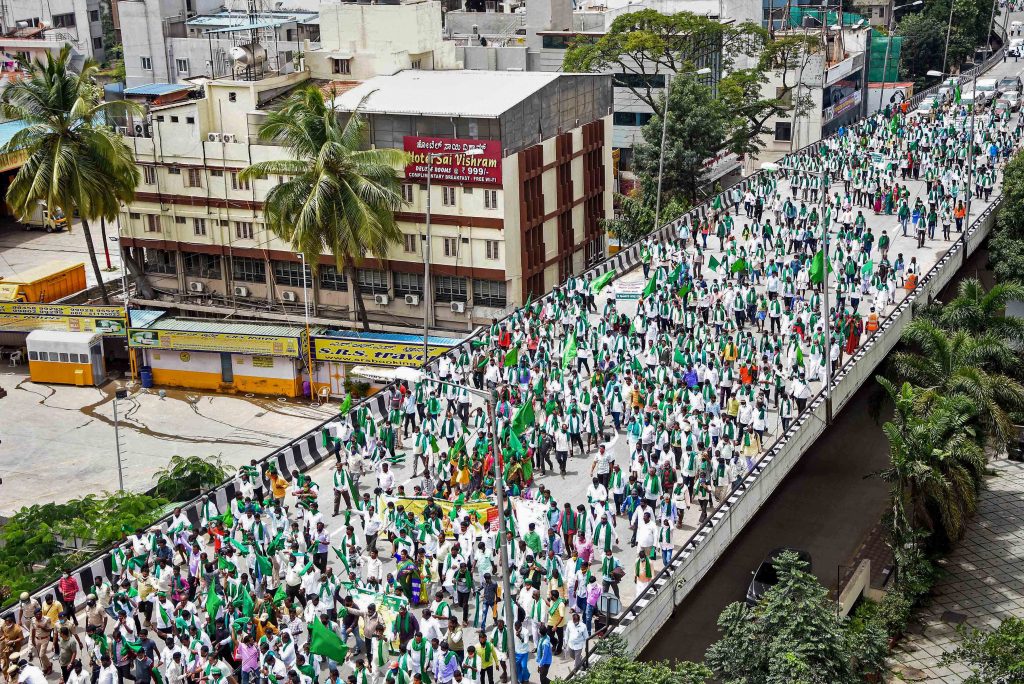 Farmers protest in Karnataka