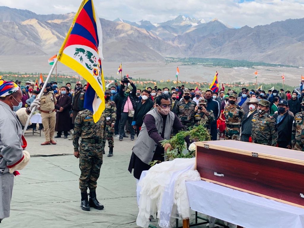 Top BJP leader attends Tibetan soldiers funeral in show of solidarity