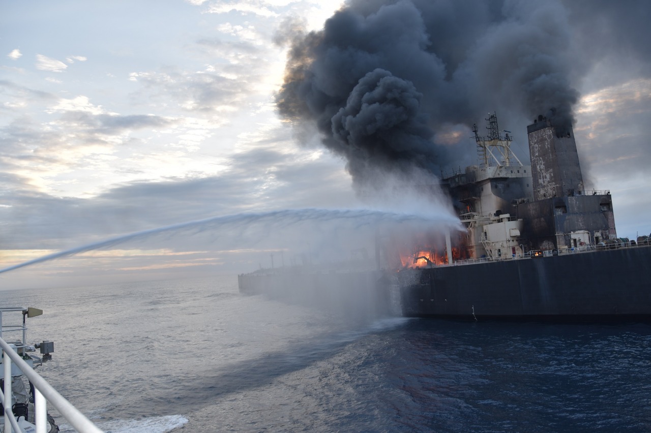 One presumed dead in oil tanker blaze in Indian Ocean