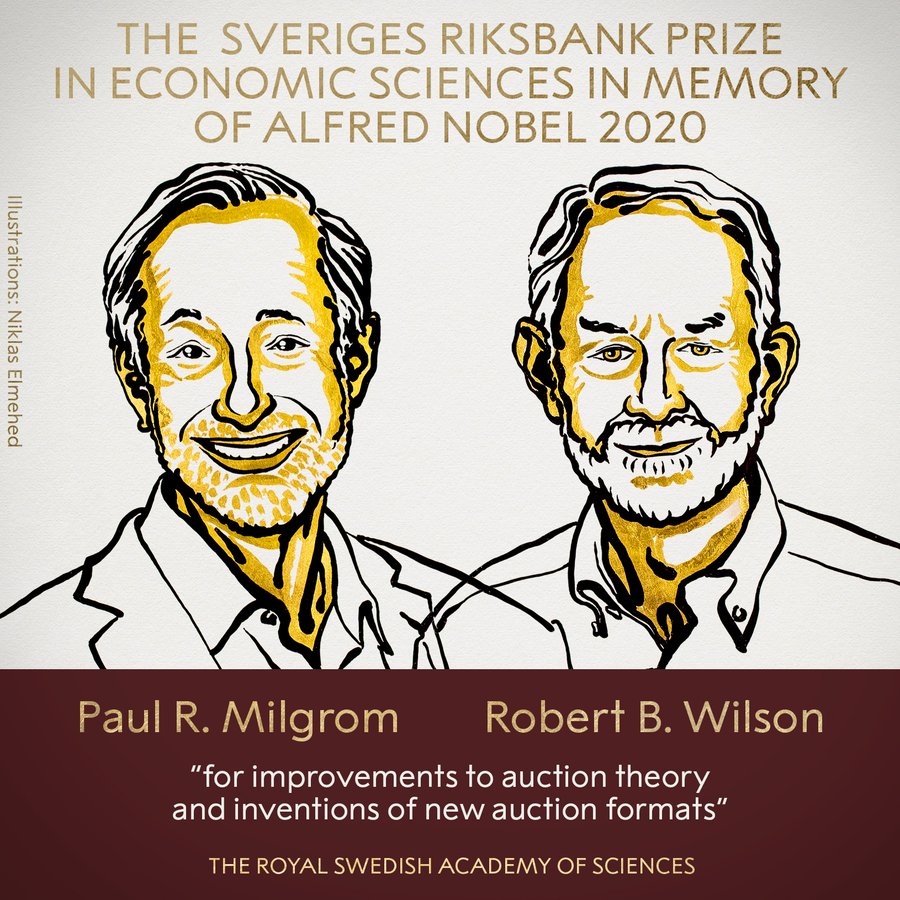2020 Nobel in Economics is awarded to Paul Milgrom and Robert Wilson