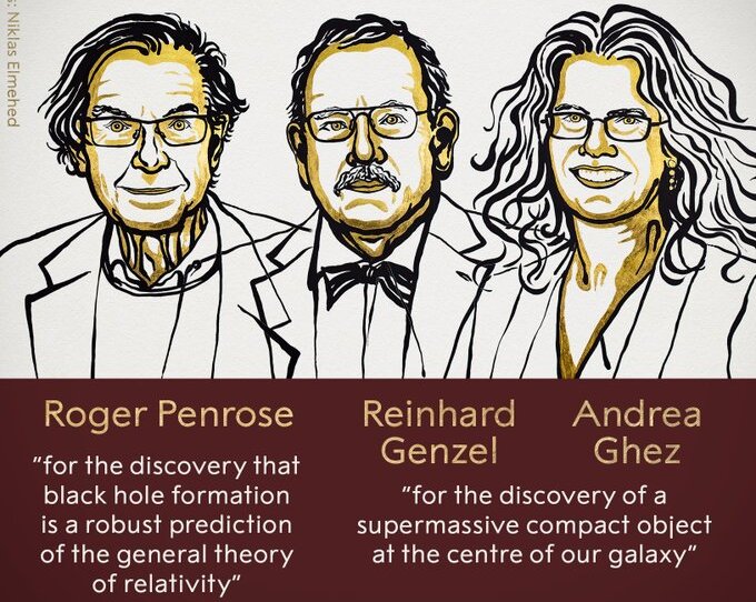 Physics Nobel to Roger Penrose, Reinhard Genzel, Andrea Ghez