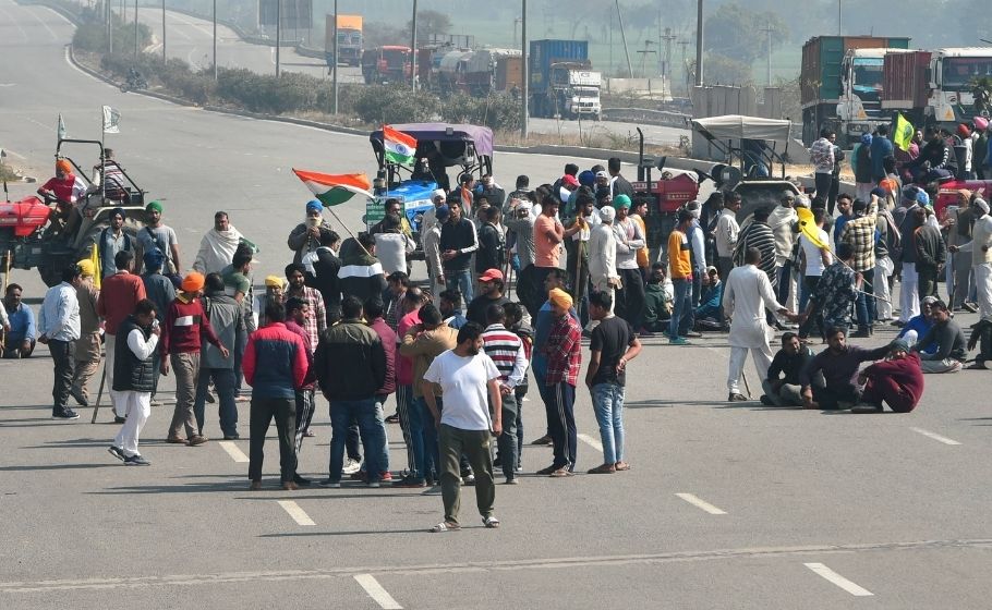 Farmers block Haryana expressway to mark 100 days of farm laws protest