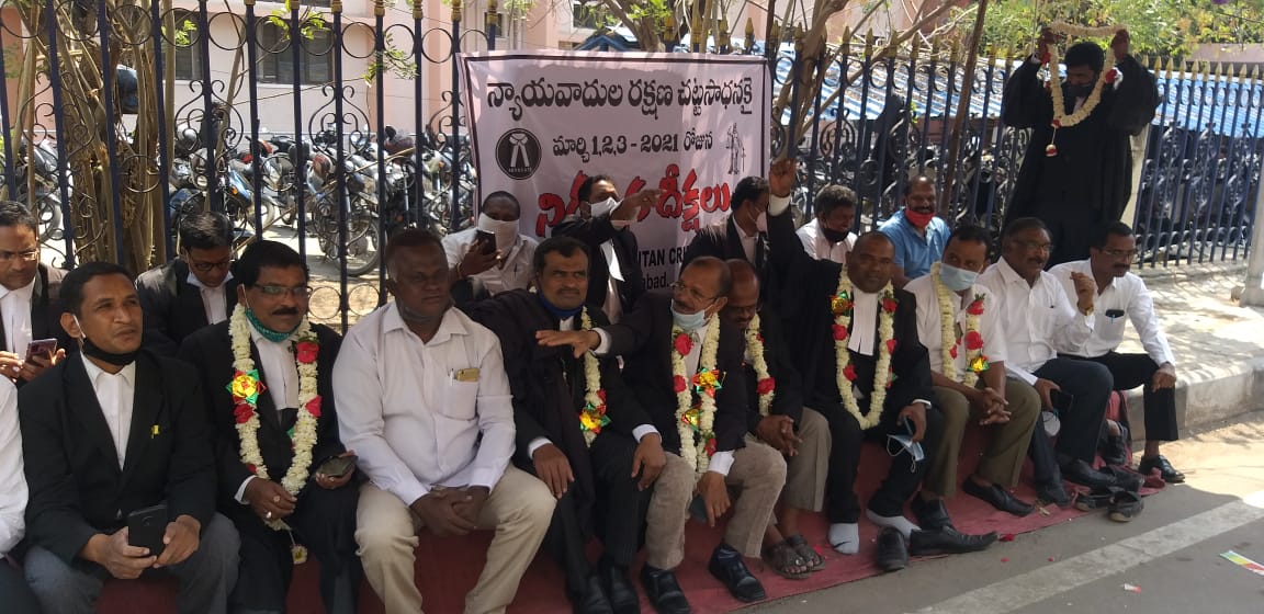 Telangana lawyers agitate for protection after attacks on fraternity