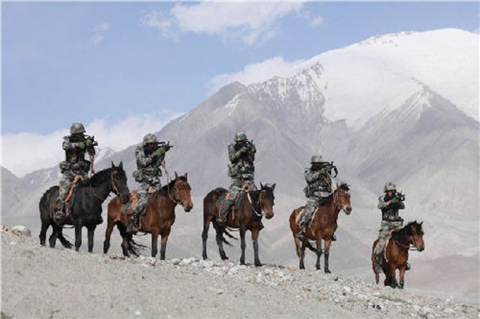 Chinese troops, China army, horses,