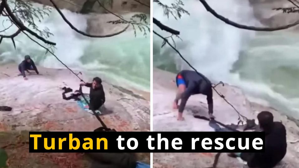 Sikh men use turban to rescue hiker from waterfalls in Canada