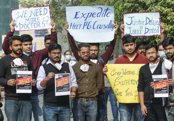 Riled by NEET-PG delay, resident doctors continue stir