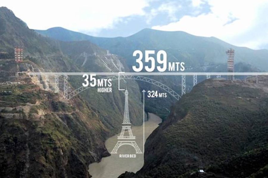 Chenab Bridge, height, Eiffel tower, Paris, 