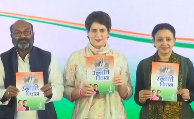 Priyanka releases Congress manifesto Unnati Vidhan in UP