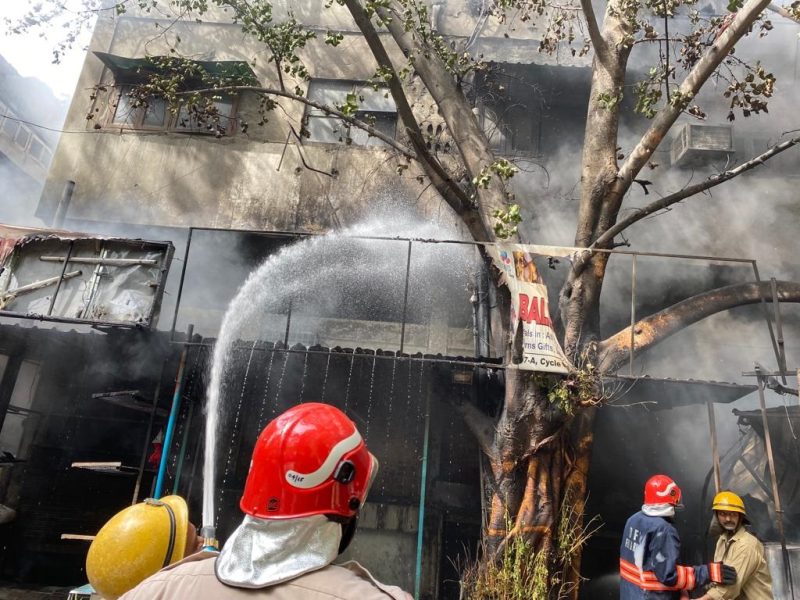 Massive fire at Jhandewalan cycle market in central Delhi