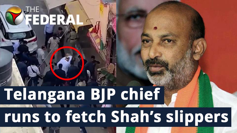 Telangana BJP chief slammed for carrying Amit Shahs footwear