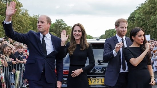 Prince Harry and Meghan with Prince William and Kate Middleton