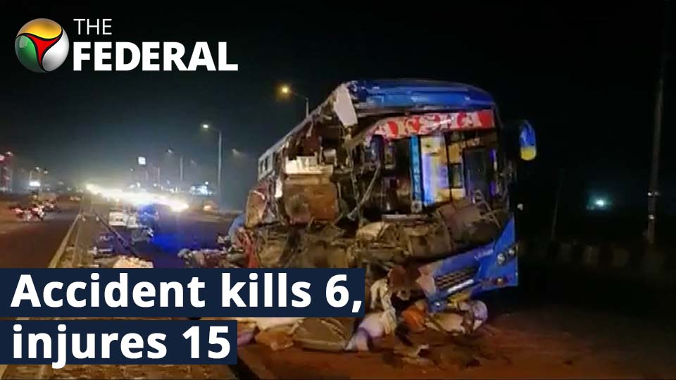 6 killed, 15 injured after bus collided with a trailer truck