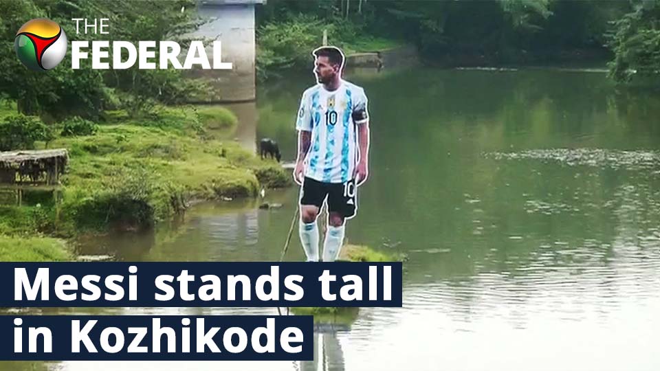 Fans install giant cut-out of Messi as World Cup fever grips Kerala