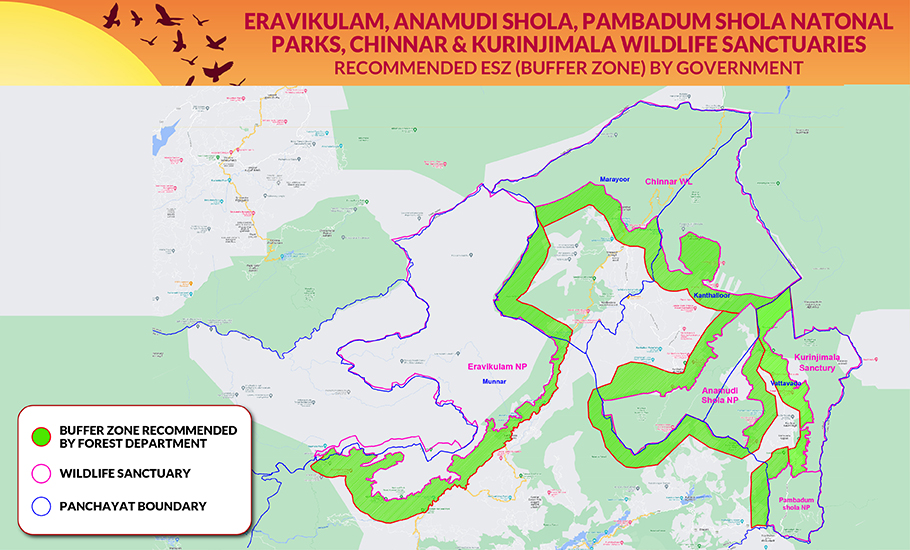 Kerala buffer zone map