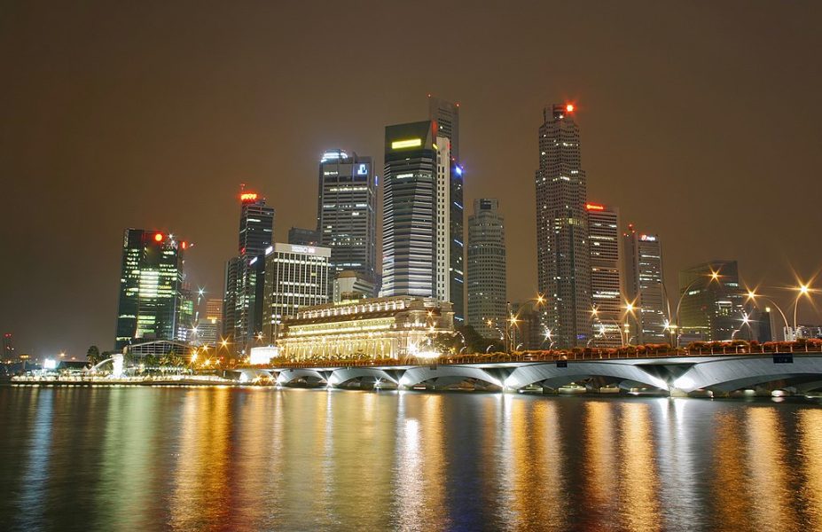 Singapore night skyline