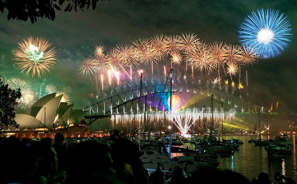 Sydney Harbour Bridge Opera House New Year fireworks