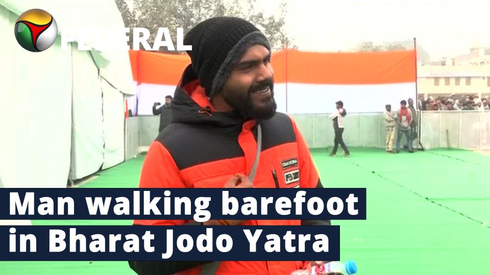 Advocate walking barefoot since the start of Bharat Jodo Yatra