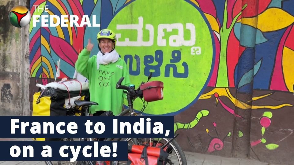 French woman cycles to India to spread awareness about soil erosion