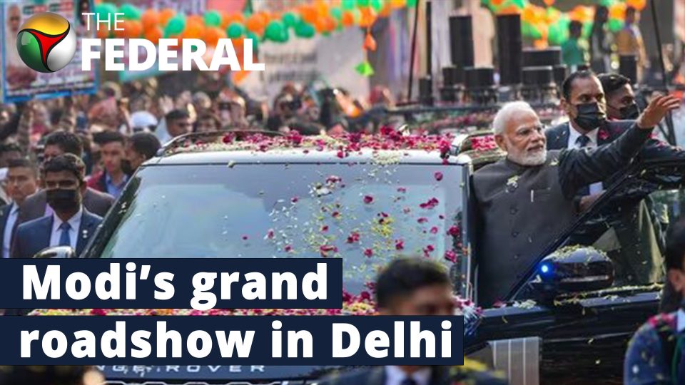 PM Narendra Modi holds mega roadshow in the heart of Delhi