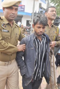 A man arrested by Assam police in Dispur as part of a crackdown on child marriages.